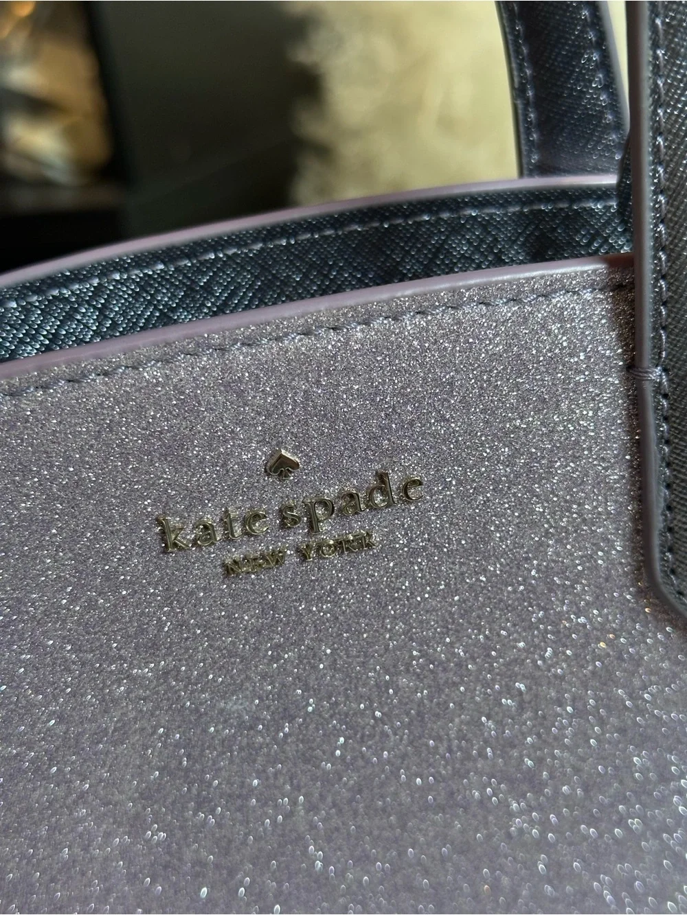 Kate Spade Purple Glitter Satchel Crossbody Bag